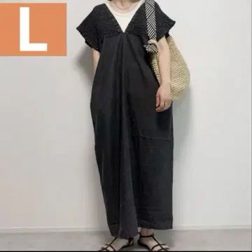 시마무라 셔링 데님 원피스 L 블랙 add COLOR
