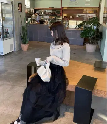 hinari 튤 턱 스커트