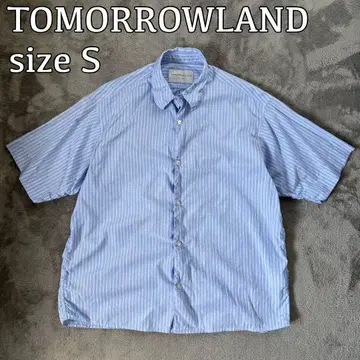 TOMORROWLAND 투모로우랜드 반팔 셔츠 스트라이프 파랑 S 사이즈