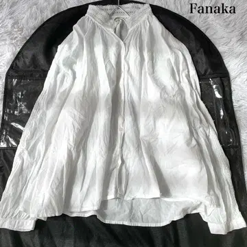 Fanaka 스탠드 카라 레이스 A 라인 셔츠 블라우스 내추럴 계열