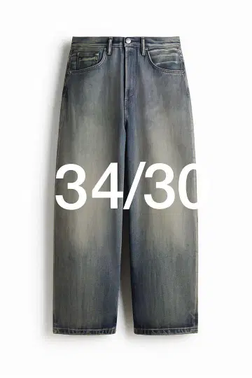 H&M 슈퍼 배기 데님 34/30 다크 데님 블루 메루카리 내 1개만