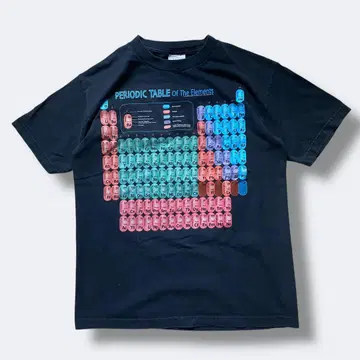 90's 빈티지 티셔츠 원소 기호 아트 티셔츠