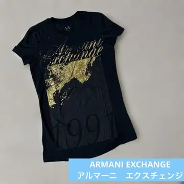 Armani Exchange 골드 프린트 티셔츠 XS