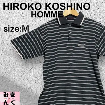 HIROKO KOSHINO 히로코코시노 피케 셔츠 블랙 보더 M