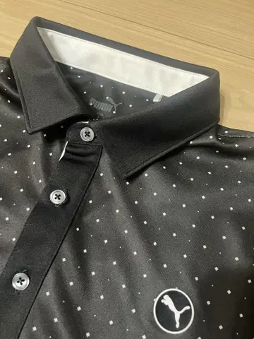 푸마 도트 무늬 블랙 폴로 셔츠