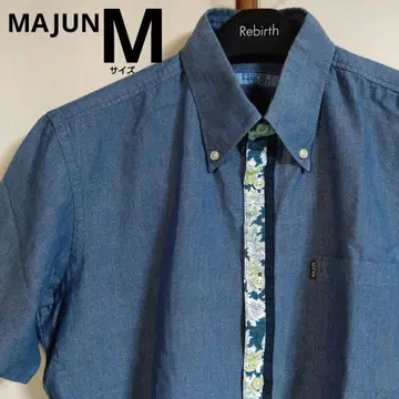 men's MAJUN 카리유시 의류 M 사이즈 알로하 셔츠 오키나와