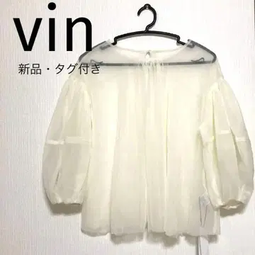 12,000엔 vin 시스루 벌룬 슬리브 상의 새상품