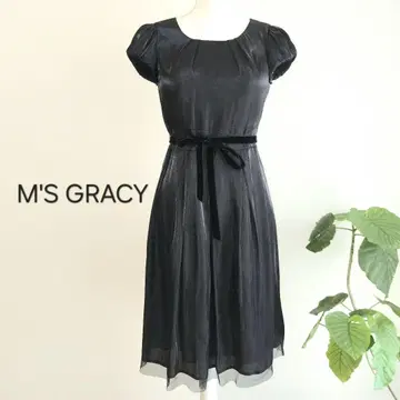 M'S GRACY 미스 그레이시 원피스 쉬폰 블랙 검정 리본