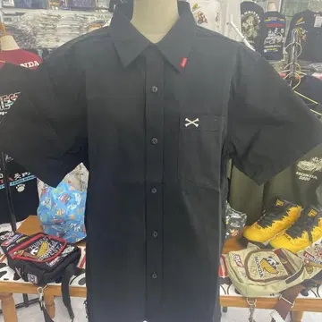 Vanson 블랙 반팔 셔츠