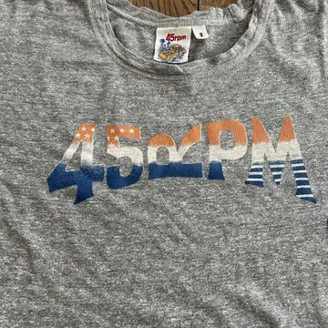 45rpm 미국 국기 로고 그레이 티셔츠 사이즈 2 (M)