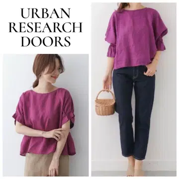 URBAN RESEARCH DOORS 린넨 캔디 슬리브 풀오버