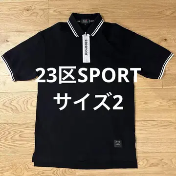 23구 SPORT 온워드 라인 블랙 피케 셔츠 골프웨어 반팔