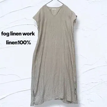 fog linen work 린넨 100% 롱 원피스 베이지