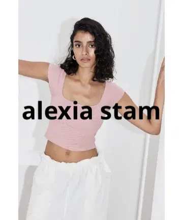 택 포함 새상품 alexia stam 알리시아 스탬 패드 인 리브 탑 S