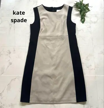 새상품급 kate spade 바이컬러 슬리브리스 원피스 사이즈 4 블랙