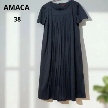 AMACA 아마카 플리츠 컷 티셔츠 원피스 블랙 새상품급