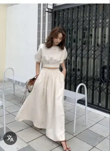 린넨 100% 아이보리 셋업 원피스