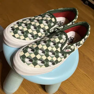 Vans 슬립온 체커 패턴 그린