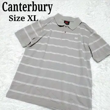 Canterbury 캔터베리 피케 셔츠 보더 그레이 XL 반팔