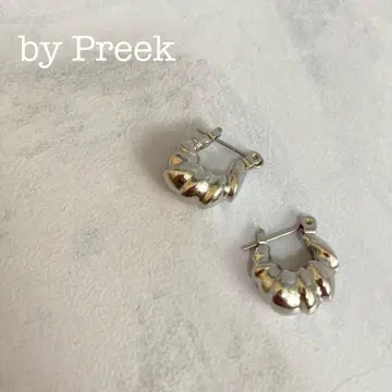 by Preek 실버 후프 귀걸이 크루아상