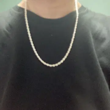 실버 925 로프 체인 목걸이 길이 60cm 두께 4mm