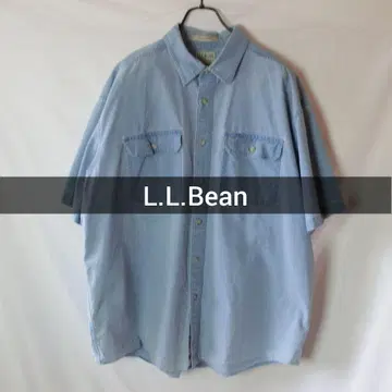 L.L.Bean 워크 셔츠 반팔 셔츠 블루 XL 상당