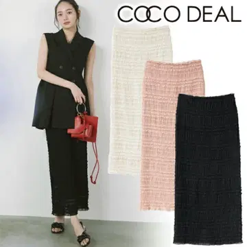 COCO DEAL 프릴 셔링 타이트 스커트