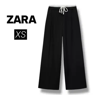 새상품급 ZARA 자라 WIDE-LEG 팬츠 더블 허리 밴딩 블랙