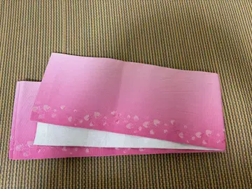 반폭 오비 리버서블 핑크 그라데이션 화이트 딸기 패턴 여성용