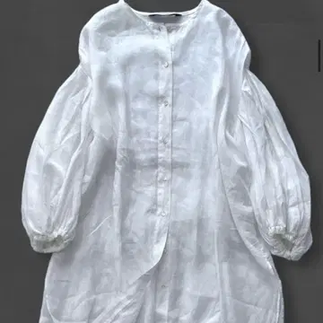 mizuiro ind 벌룬 슬리브 라미 노카라 원피스