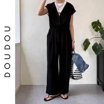 새상품 DOUDOU 프렌치 슬리브 올인원 두두 블랙