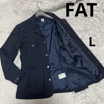 FAT 네이비 스트라이프 테일러드 자켓 L 사이즈 실버 버튼 자켓