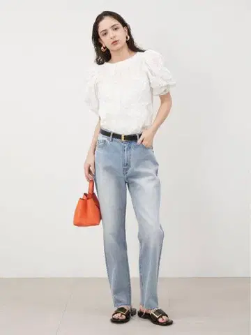 Mila owen 와이드 테이퍼드 데님 팬츠