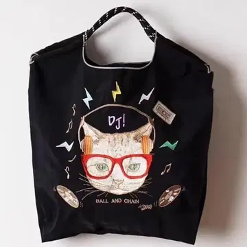 고양이 자수 에코백 블랙 미사용 새상품 당일 발송 귀여운
