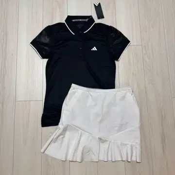 새상품 아디다스 셋업 프릴 스커트 메쉬 오버레이 반팔 셔츠