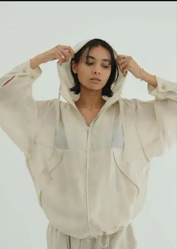 CLANE SHEER AIRY ZIP HOODIE 사이즈 2