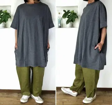 NATURAL LAUNDRY 린넨 크로스볼 팬츠 카키
