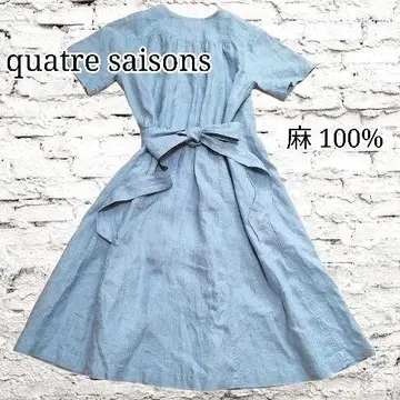 quatre saisons 롱 원피스 카슈쿨 린넨 100% 리본