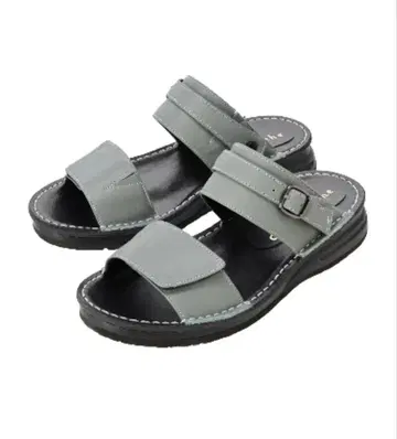 Doruche 돌체 소가죽 지퍼 2WAY 샌들 블루 그레이 24cm