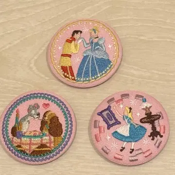 디즈니 자수 캔뱃지 3개 세트