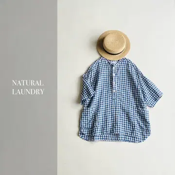 NATURAL LAUNDRY 퓨어 린넨 100% 넉넉한 블라우스 일본제