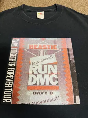 RUN DMC 티셔츠 블랙 M 구제 의류
