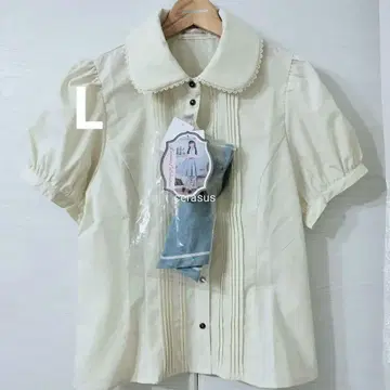L 시마무라 쿠루미 콜라보 마린 아카데미아 반팔 블라우스 아이보리