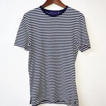 고급 Ralph Lauren purple Label 보더 반팔 티셔츠