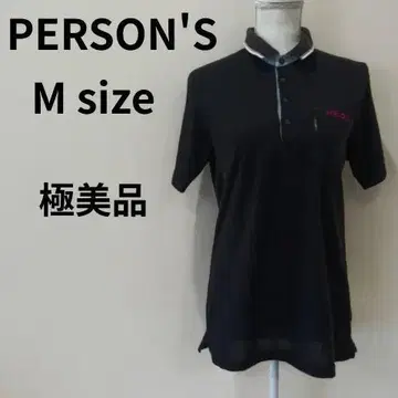 PERSON'S 퍼슨즈 피케 셔츠 반팔 자수 슬림 핏 M