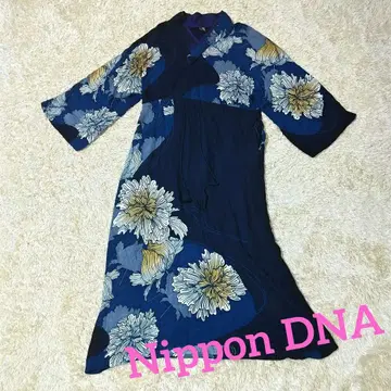 Nippon DNA 롱 원피스 일본풍 기모노풍 꽃무늬