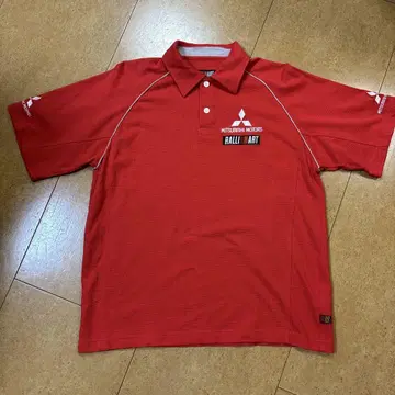 미쓰비시 자동차 레이싱 아트 피케 셔츠 RALLIART 레드