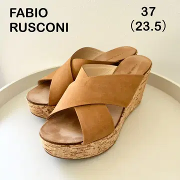 FABIO RUSCONI 크로스 벨트 웨지솔 코르크 샌들