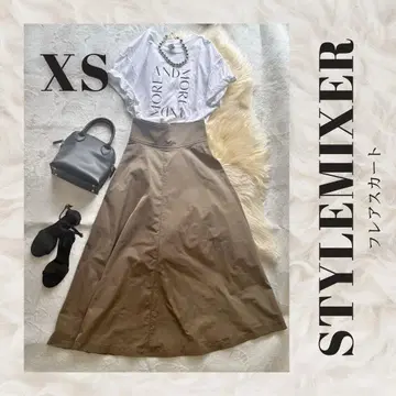 STYLEMIXER 플레어 스커트 XS 브라운
