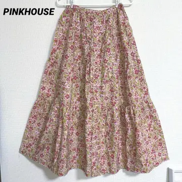 레어 PINKHOUSE 핑크하우스 롱 스커트 스커트 꽃무늬